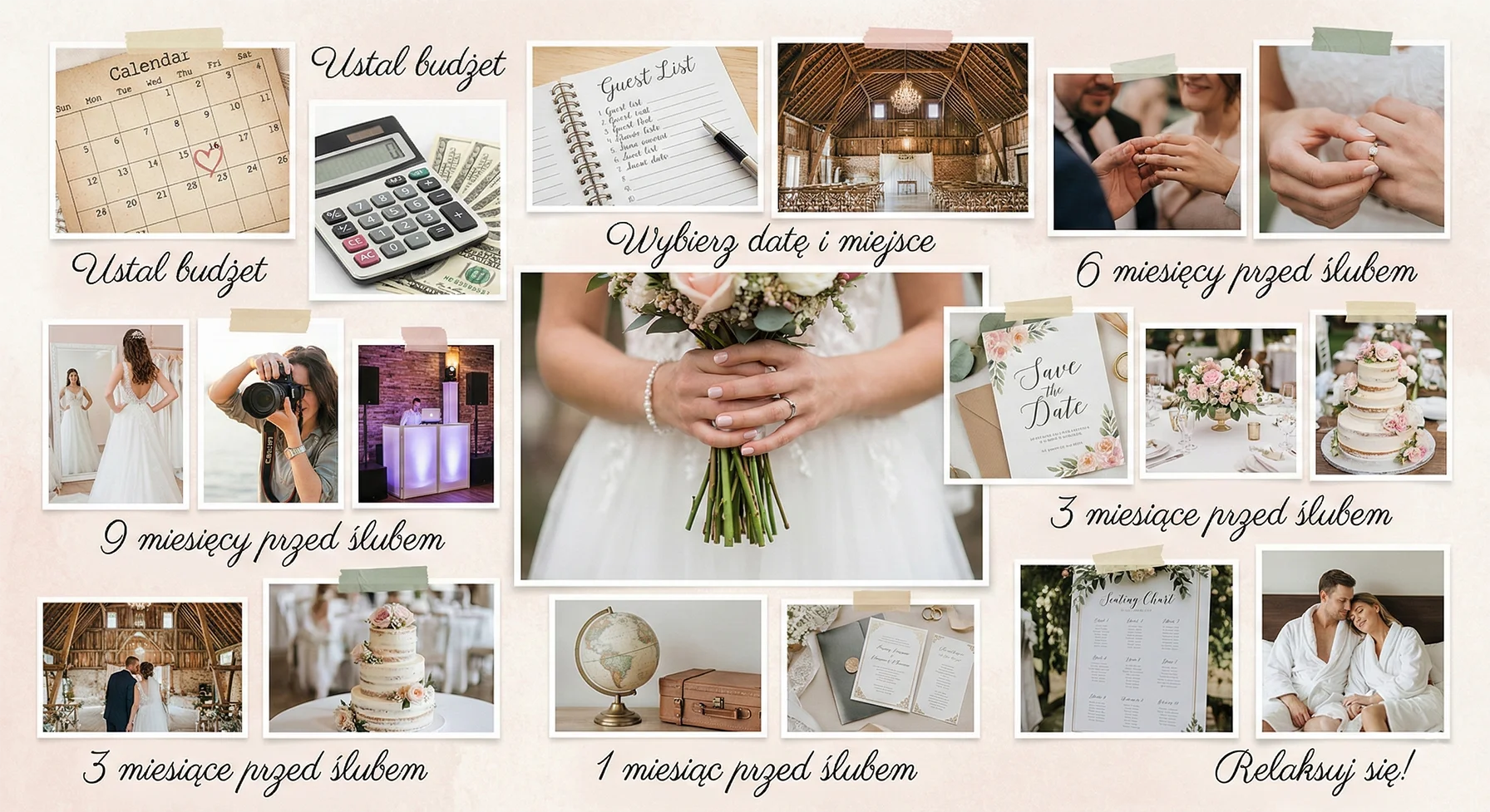 Lista kontrolna planowania wesela z długopisem